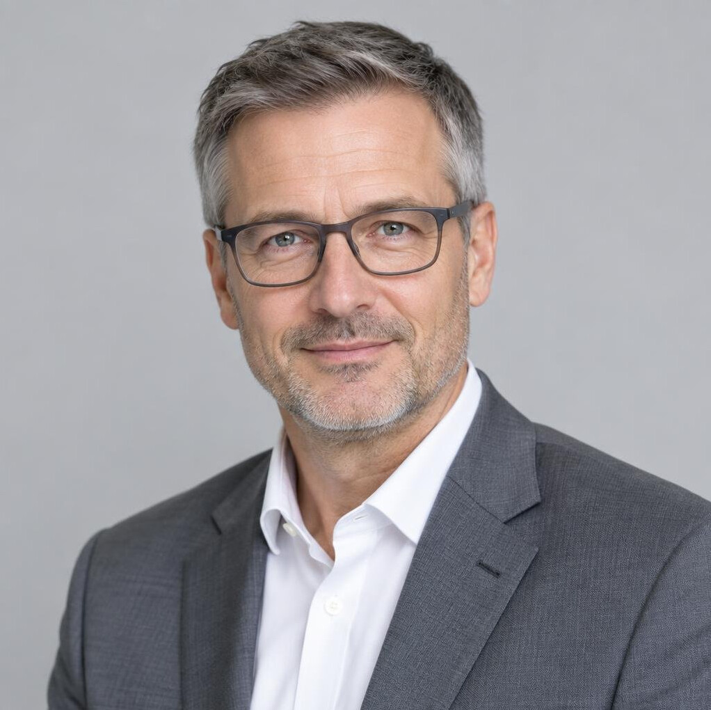 Studio portrait of a European businessman in his late 40s
